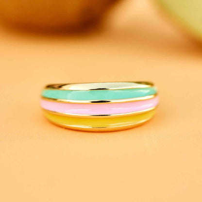 Sunset Striped Dome Ring