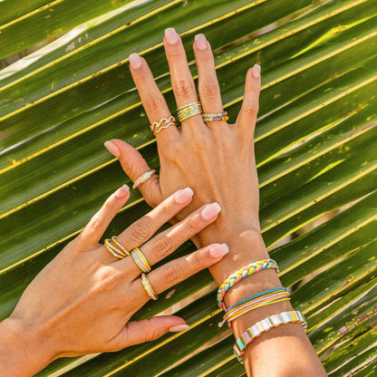 Sunset Striped Dome Ring