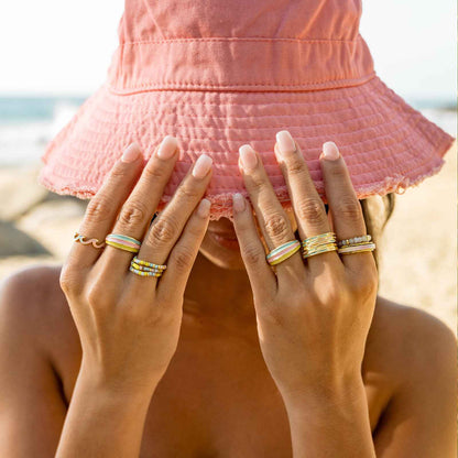 Sunset Striped Dome Ring