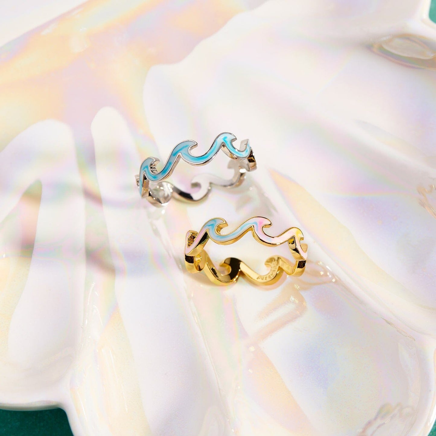 Tie Dye Enamel Wave Ring