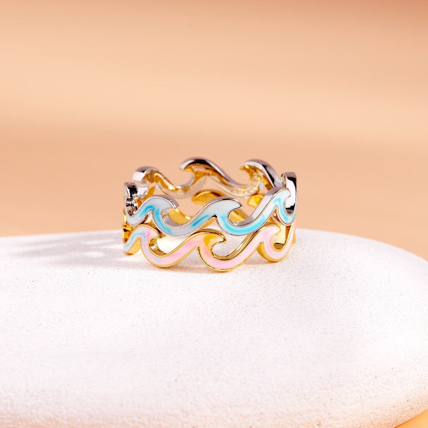 Tie Dye Enamel Wave Ring