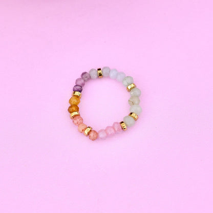 Ombre Rainbow Bead Stretch Ring