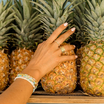 Ombre Rainbow Bead Stretch Ring