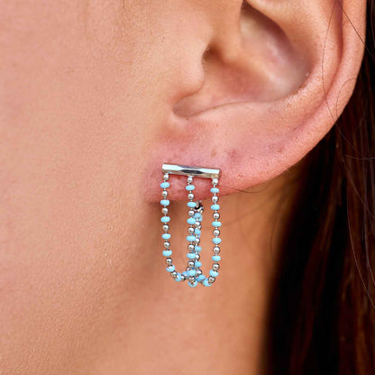 Dainty Enamel Chain Wrap Earrings