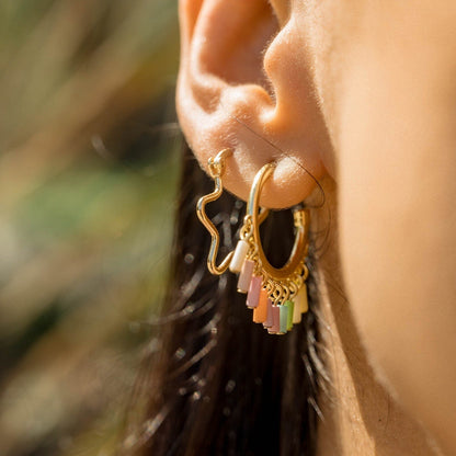 Ombre Enamel Hoop Earrings