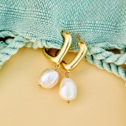 Pearl Hoop Earrings