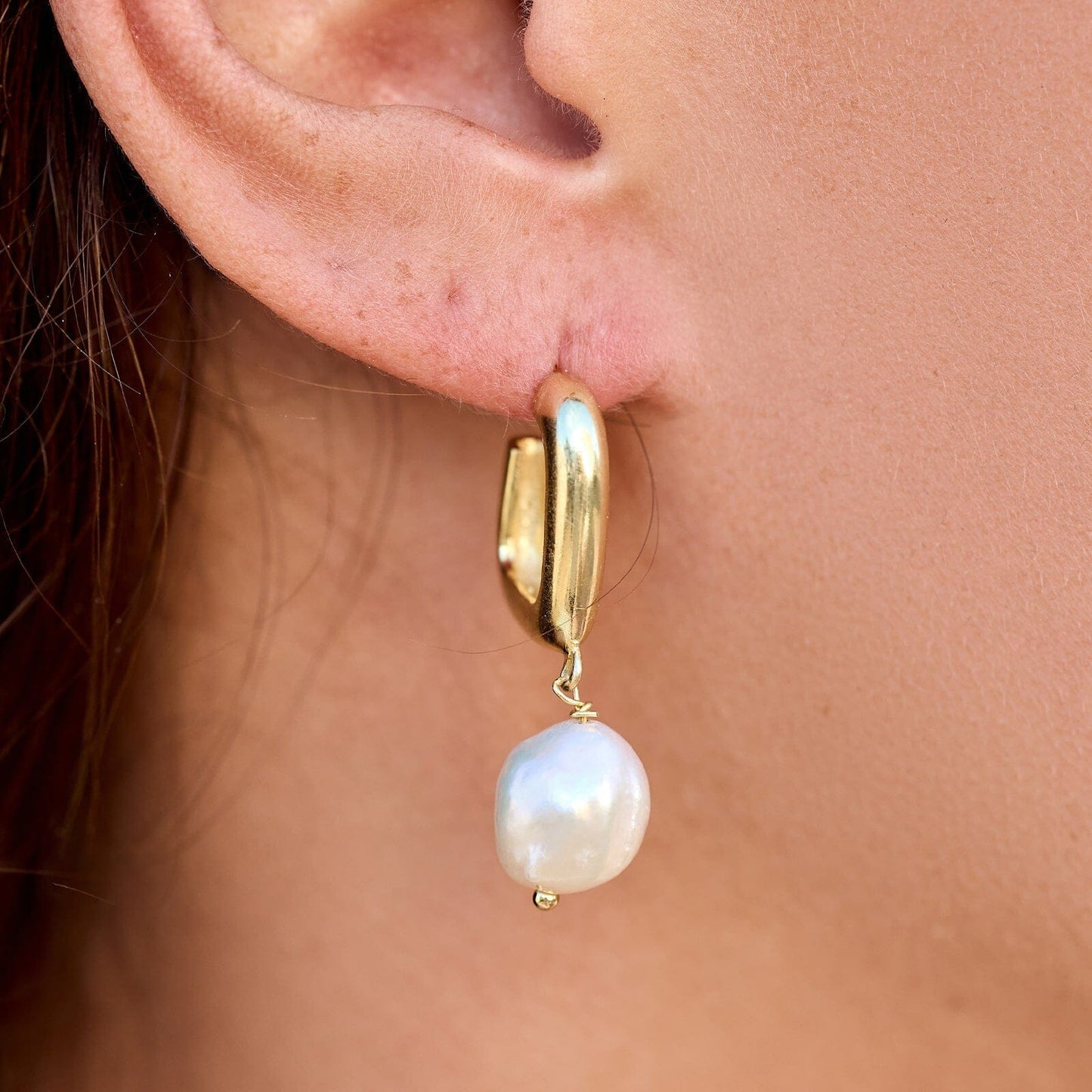 Pearl Hoop Earrings