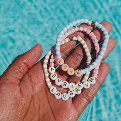 Neutral Vinyl Disc Stretch Bracelet