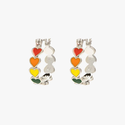 Love Enamel Heart Hoop Earrings