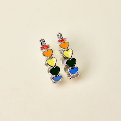 Love Enamel Heart Hoop Earrings